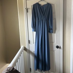 RicaRica (Pinkblush Maternity) Blue chiffon maternity dress